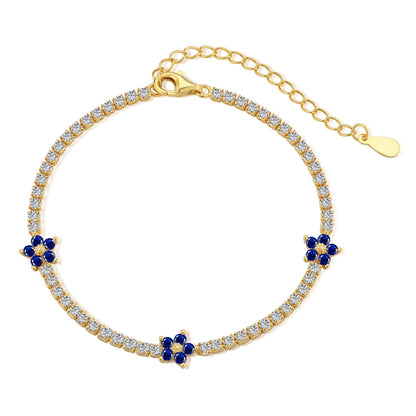 [CharmAmor]Sparkling Flower Shape Tennis Bracelet