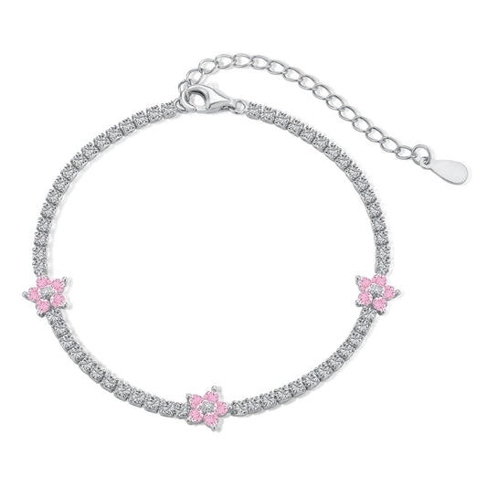 [CharmAmor]Sparkling Flower Shape Tennis Bracelet