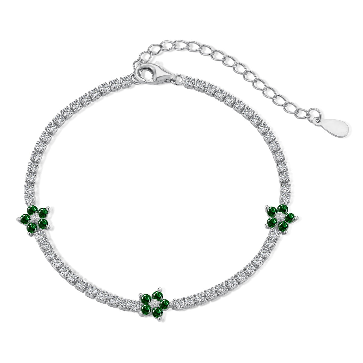 [CharmAmor]Sparkling Flower Shape Tennis Bracelet