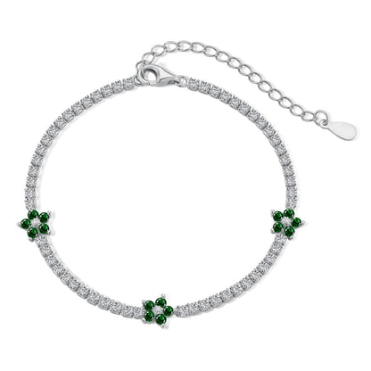 [CharmAmor]Sparkling Flower Shape Tennis Bracelet