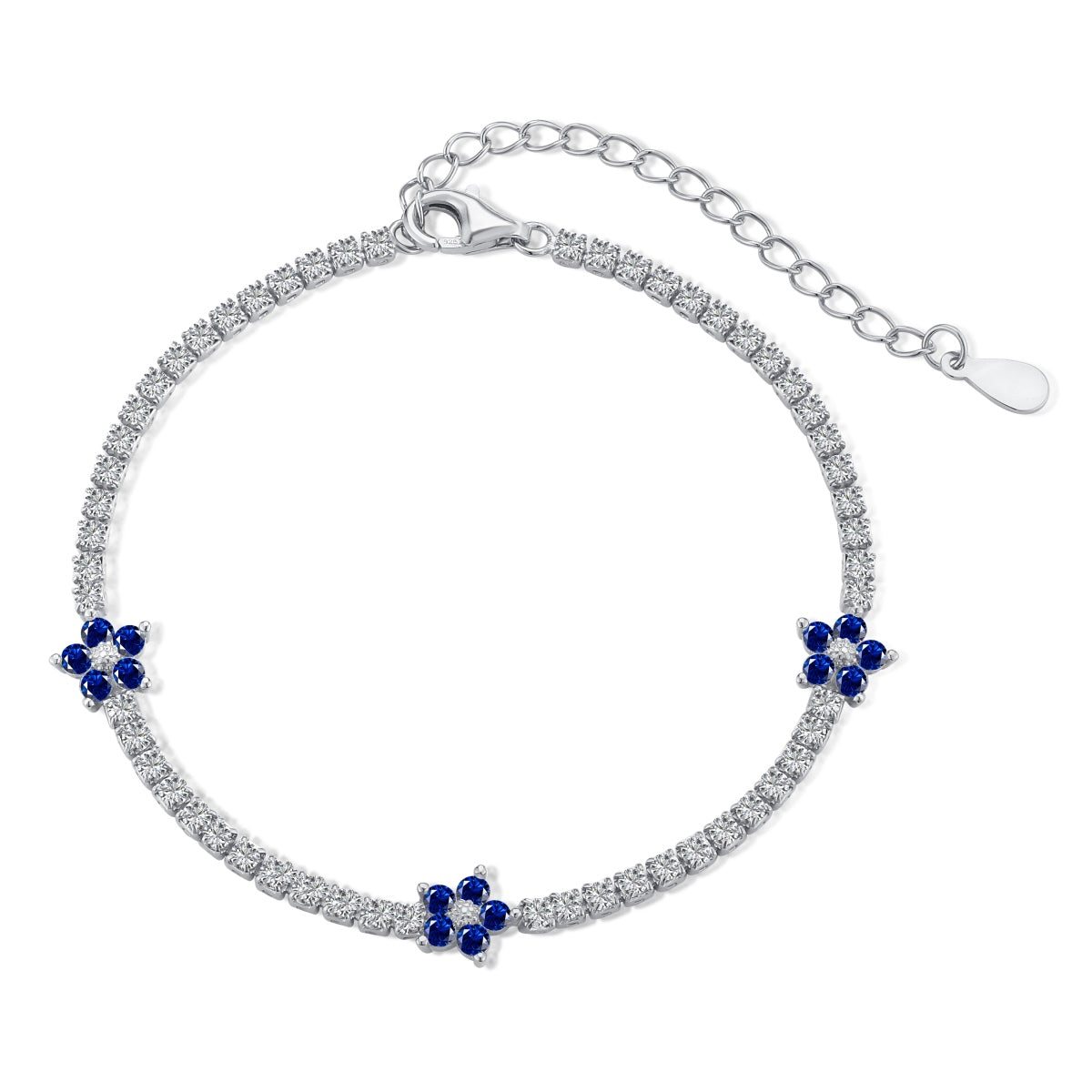 [CharmAmor]Sparkling Flower Shape Tennis Bracelet