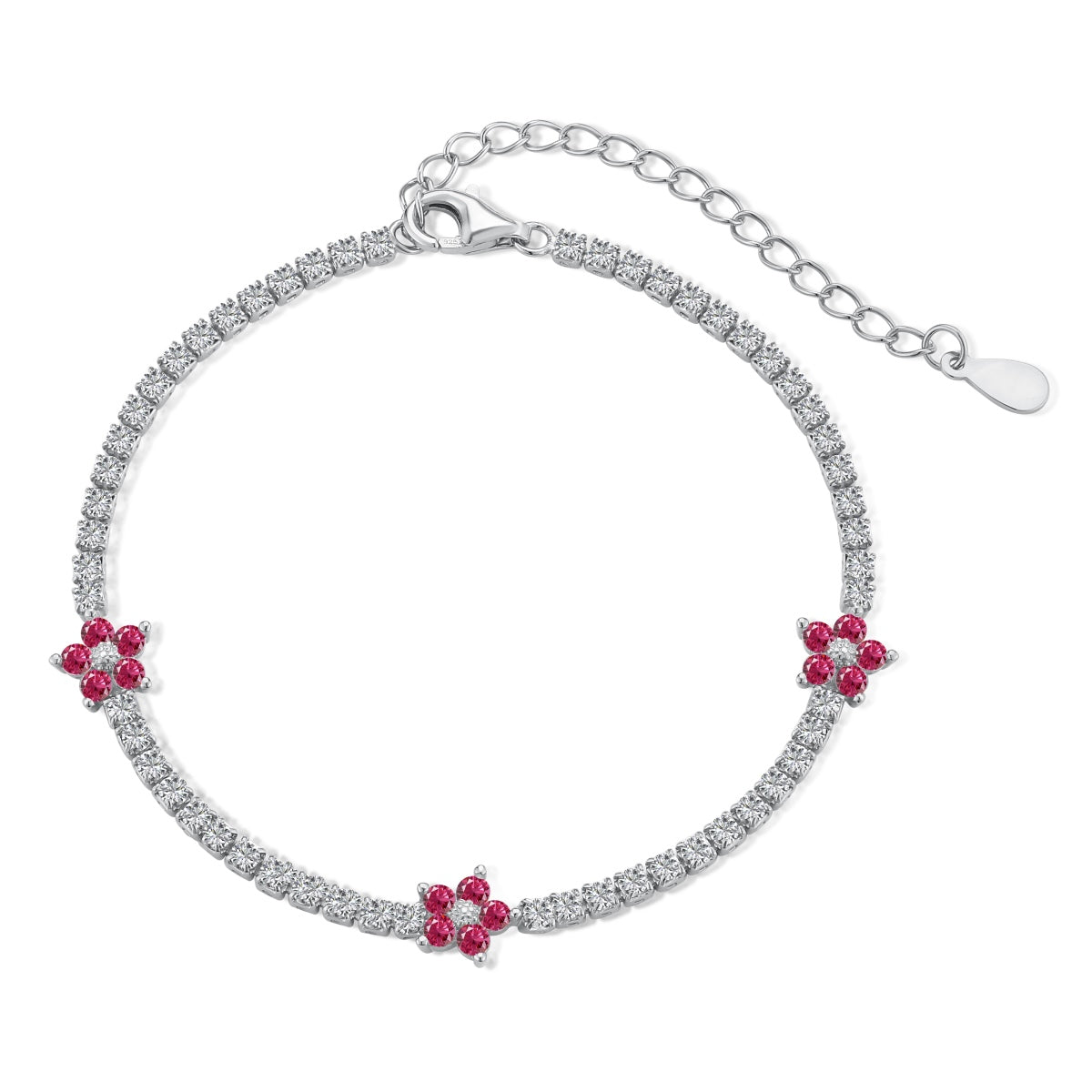 [CharmAmor]Sparkling Flower Shape Tennis Bracelet
