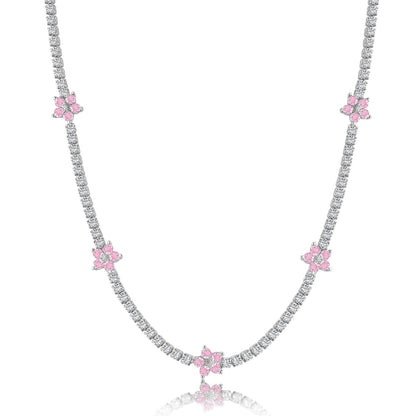 [CharmAmor]Luxurious Colorful Flower Tennis Necklace