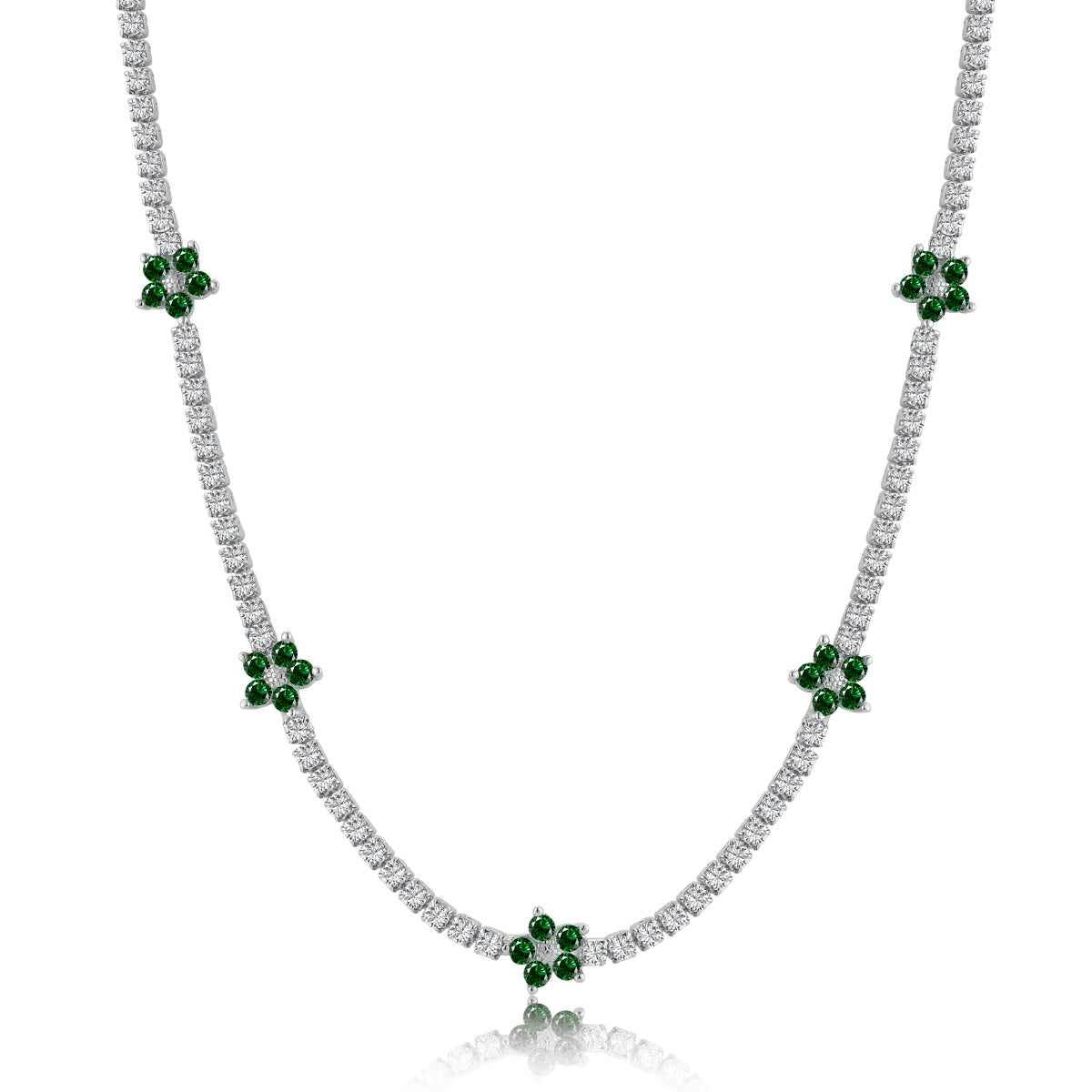 [CharmAmor]Luxurious Colorful Flower Tennis Necklace