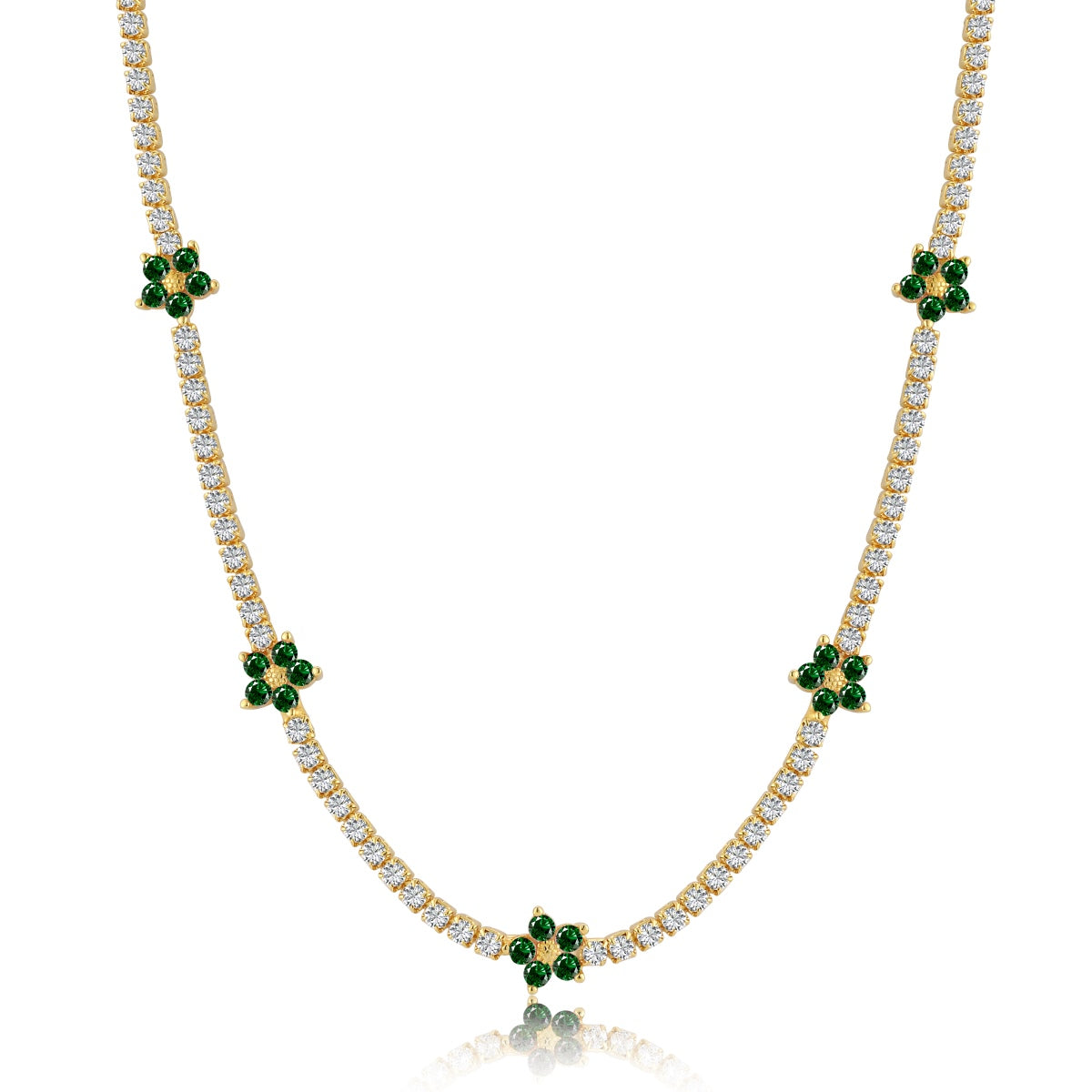 [CharmAmor]Luxurious Colorful Flower Tennis Necklace
