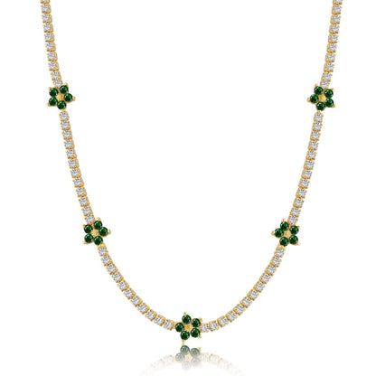 [CharmAmor]Luxurious Colorful Flower Tennis Necklace