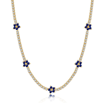 [CharmAmor]Luxurious Colorful Flower Tennis Necklace