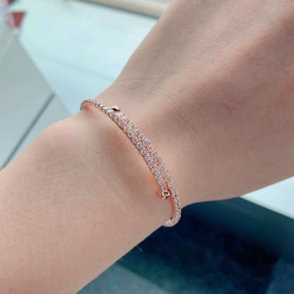 [CharmAmor]Row of Diamonds Round Fashion Bracelet
