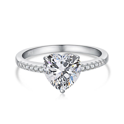 [CharmAmor]2.0 Carat Dazzling Lustrous Heart Cut Lover Ring