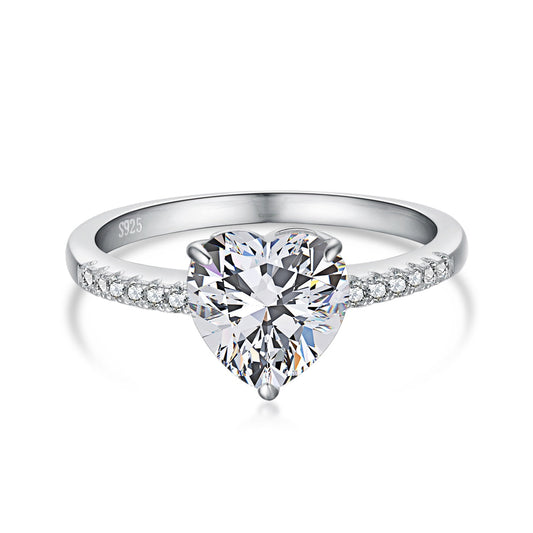 [CharmAmor]2.0 Carat Dazzling Lustrous Heart Cut Lover Ring