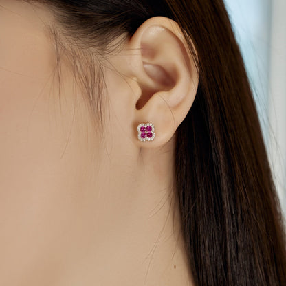 [CharmAmor]Four-Leaf Clover Flower Shaped Earrings