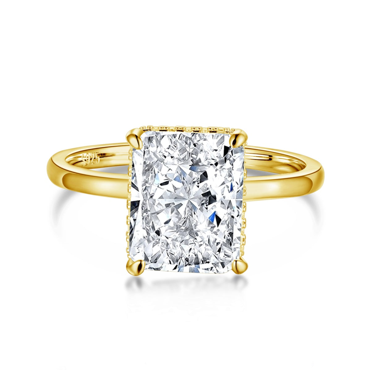 [CharmAmor]4.0 Carat Ornate Enchanting Radiand Cut Banquet Ring
