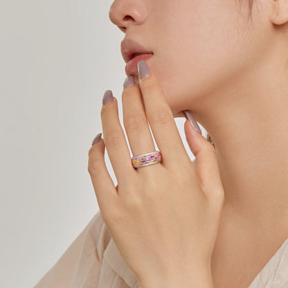 [CharmAmor]Radiant Colorful Radiant Cut Daily Ring