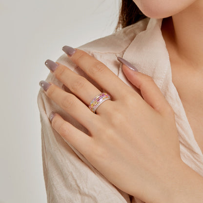 [CharmAmor]Radiant Colorful Radiant Cut Daily Ring