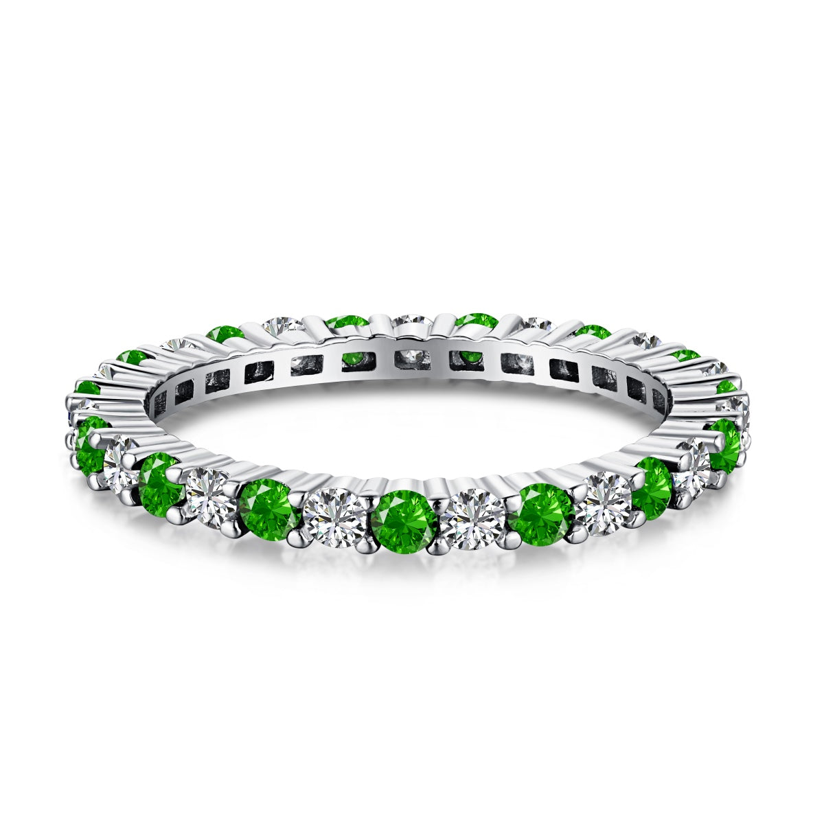 [CharmAmor]Exquisite Colorful Round Cut Tennis Ring