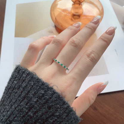 [CharmAmor]Exquisite Colorful Round Cut Tennis Ring
