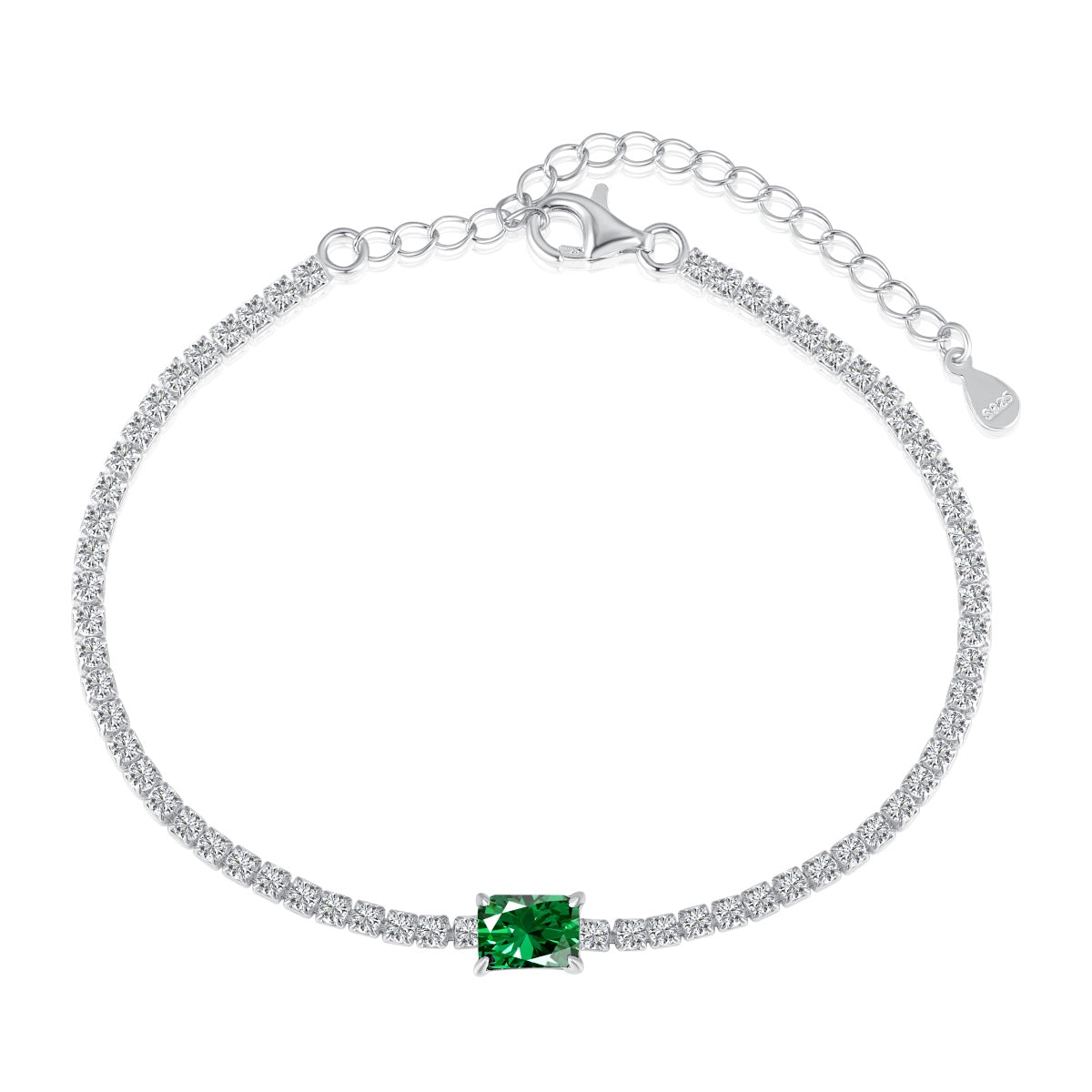 [CharmAmor]1.0 Carat Unique Emerald Cut Banquet Bracelet