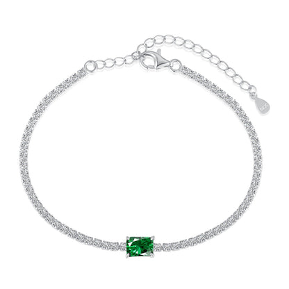 [CharmAmor]1.0 Carat Unique Emerald Cut Banquet Bracelet