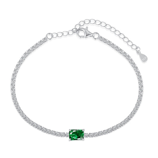 [CharmAmor]1.0 Carat Unique Emerald Cut Banquet Bracelet