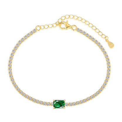 [CharmAmor]1.0 Carat Unique Emerald Cut Banquet Bracelet