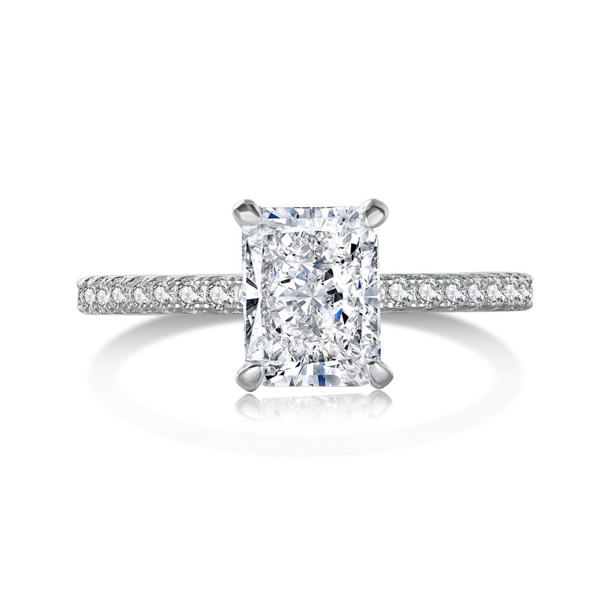 [CharmAmor]2.0 Carat Dazzling Sparkling Radiant Cut Party Ring