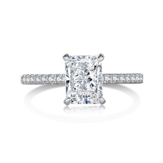 [CharmAmor]2.0 Carat Dazzling Sparkling Radiant Cut Party Ring