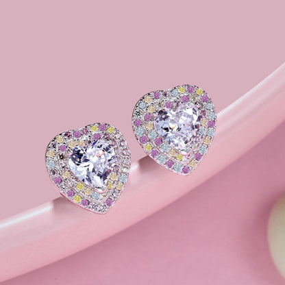 [CharmAmor]Dazzling Heart Shape Lover Earrings