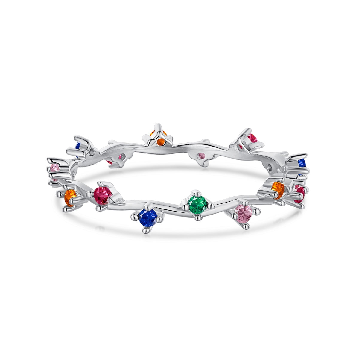 [CharmAmor]Radiant Colorful Round Cut Daily Ring