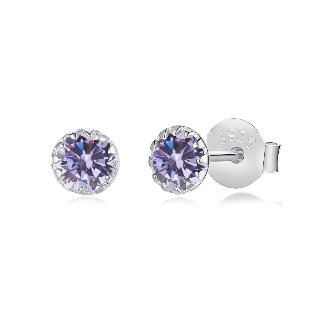 [CharmAmor]Sparkling Colorful Round Shape Earrings