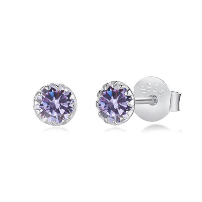 [CharmAmor]Sparkling Colorful Round Shape Earrings