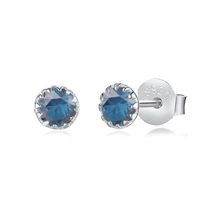 [CharmAmor]Sparkling Colorful Round Shape Earrings
