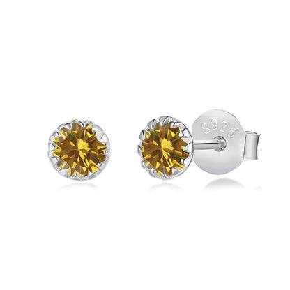 [CharmAmor]Sparkling Colorful Round Shape Earrings