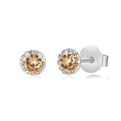 [CharmAmor]Sparkling Colorful Round Shape Earrings