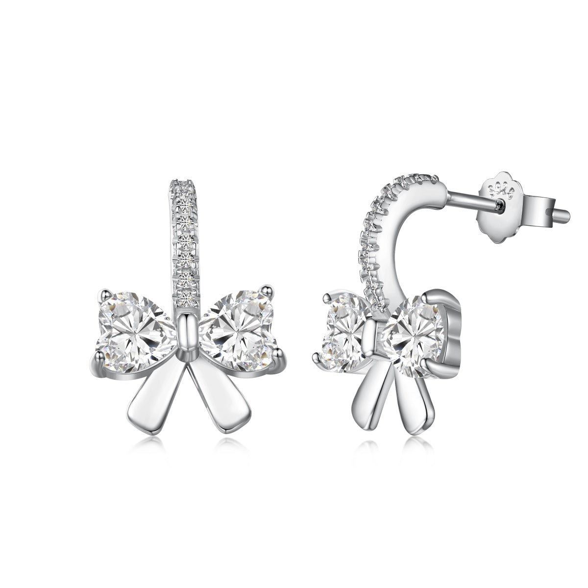 [CharmAmor]Exquisite Earrings With Heart-Shaped Bow Design