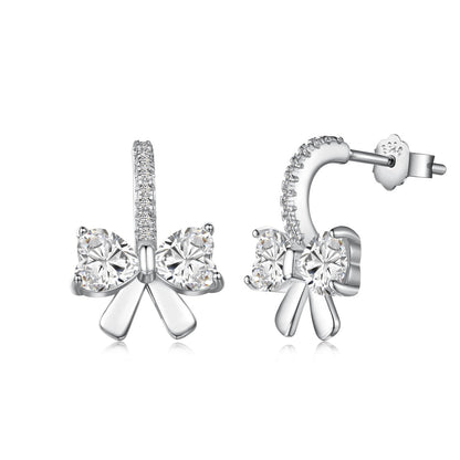 [CharmAmor]Exquisite Earrings With Heart-Shaped Bow Design