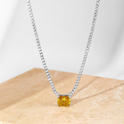 [CharmAmor]4.0 Carat Elegant Radiant Cut Necklace