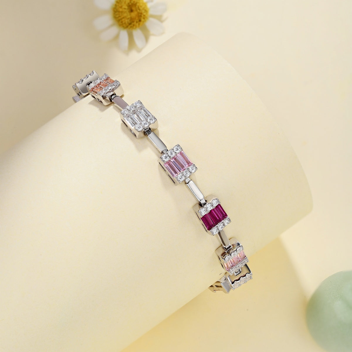 [CharmAmor]Dainty Charming Emerald Cut Daily Bracelet