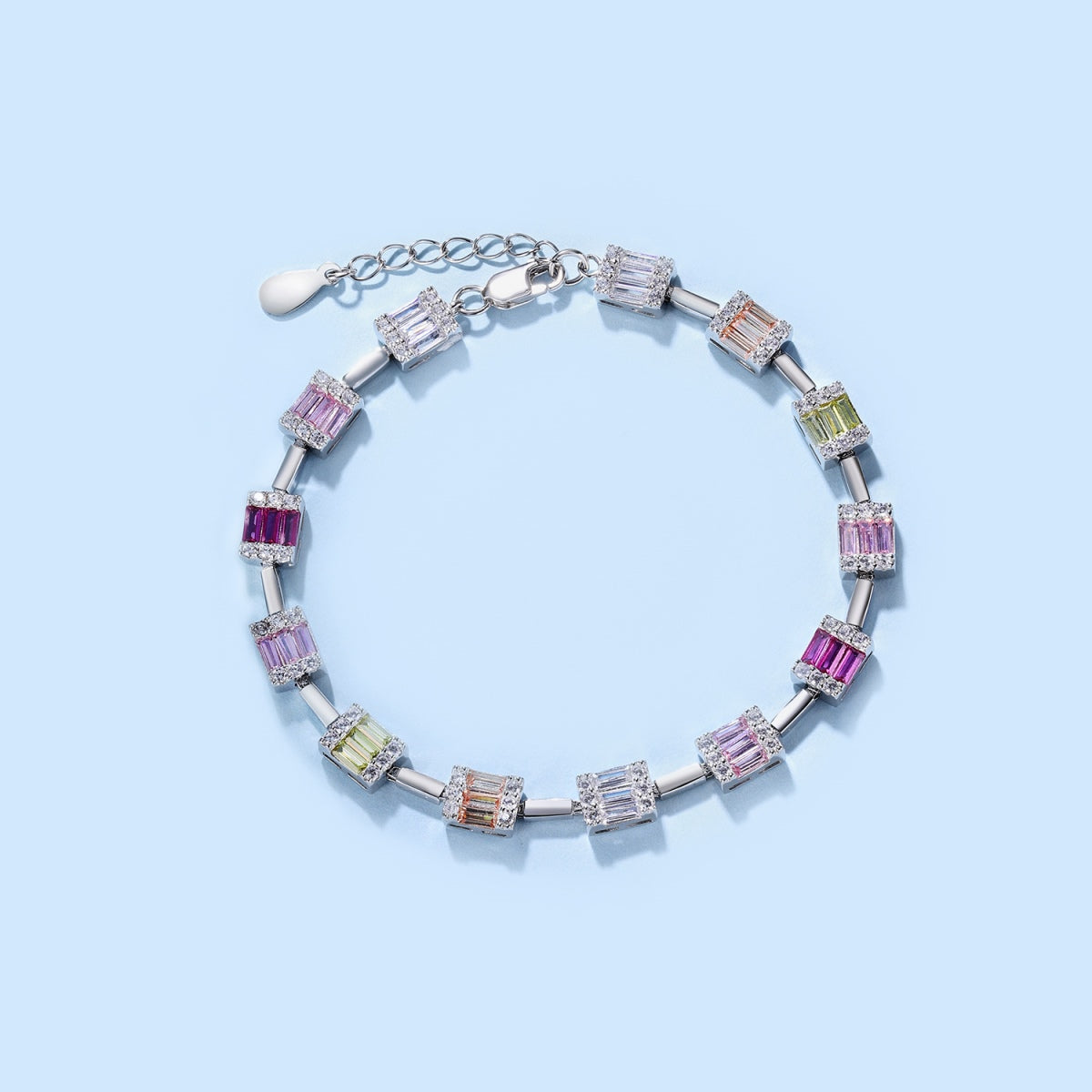 [CharmAmor]Dainty Charming Emerald Cut Daily Bracelet
