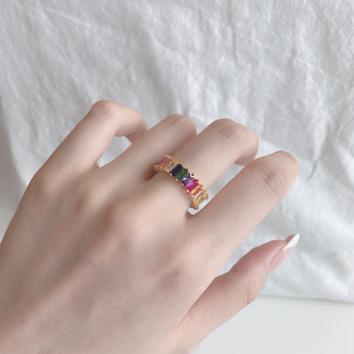 [CharmAmor]Unique Colorful Radiant Cut RIng