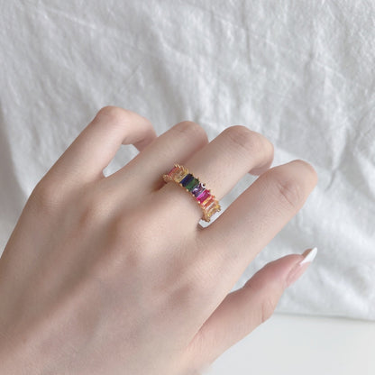 [CharmAmor]Unique Colorful Radiant Cut RIng