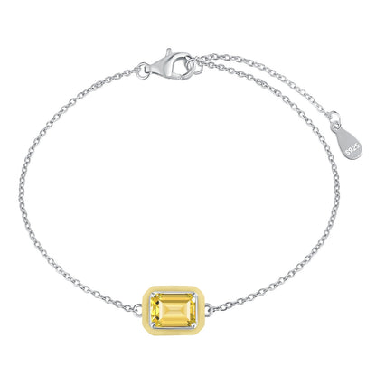 [CharmAmor]2.0 Carat Sparkling Colorful Emerald Cut Daily Bracelet