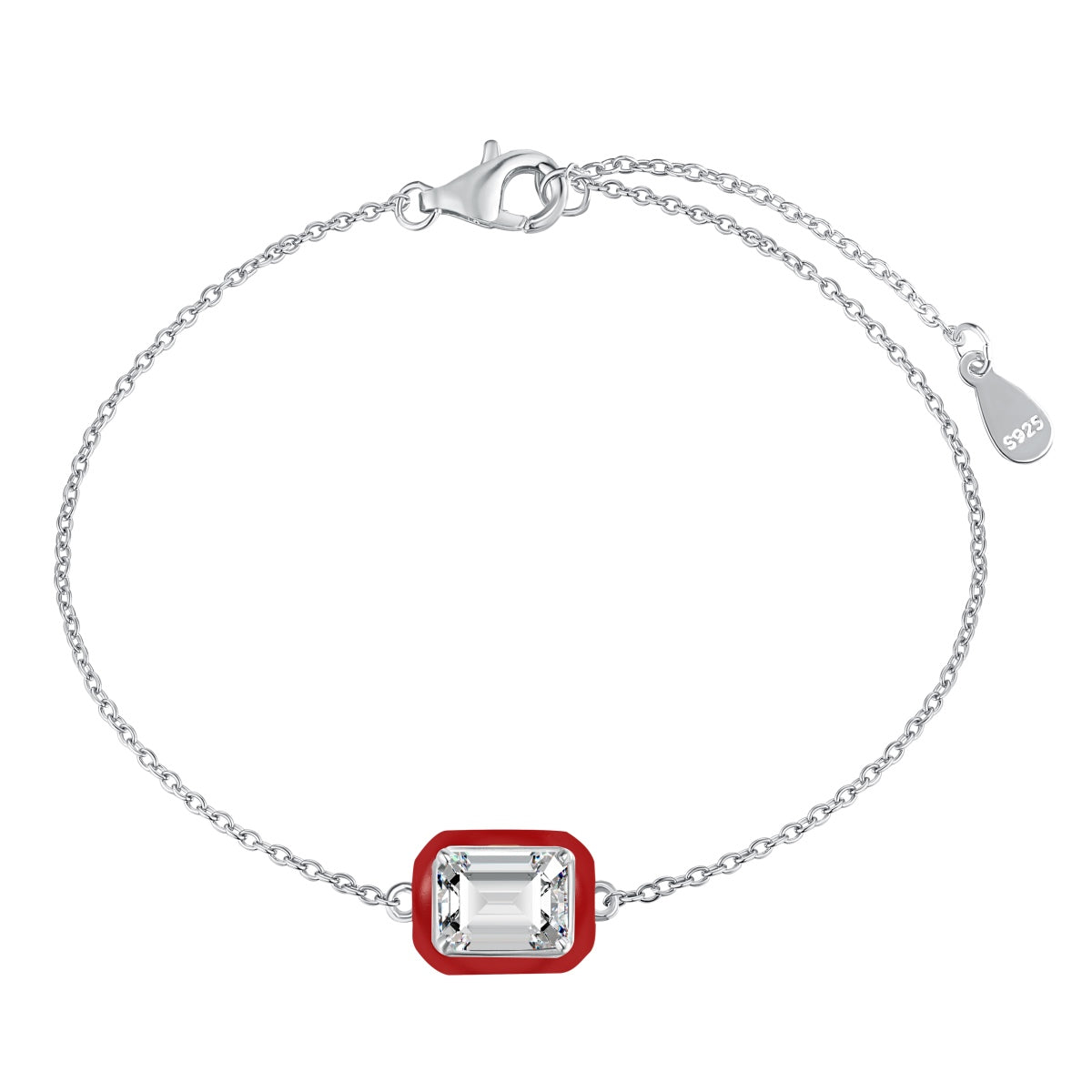 [CharmAmor]2.0 Carat Sparkling Colorful Emerald Cut Daily Bracelet
