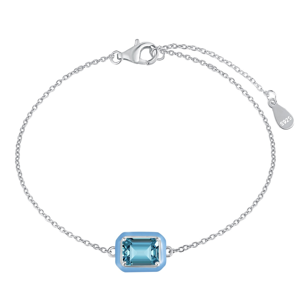 [CharmAmor]2.0 Carat Sparkling Colorful Emerald Cut Daily Bracelet