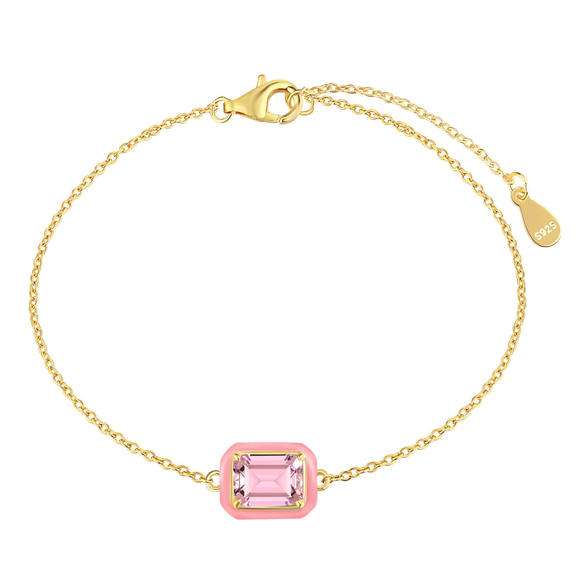 [CharmAmor]2.0 Carat Sparkling Colorful Emerald Cut Daily Bracelet
