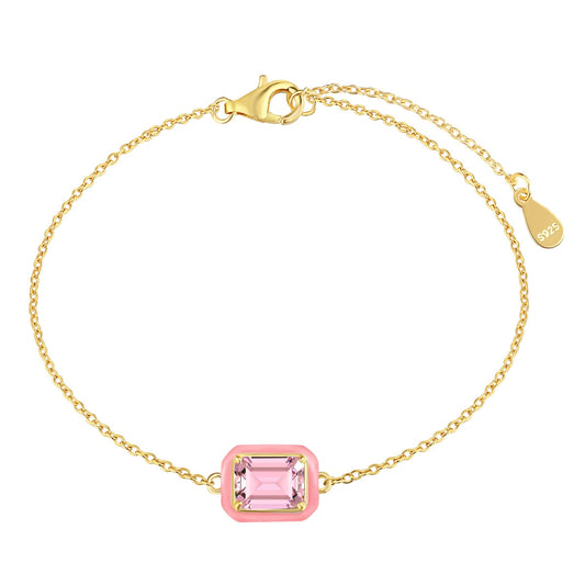 [CharmAmor]2.0 Carat Sparkling Colorful Emerald Cut Daily Bracelet