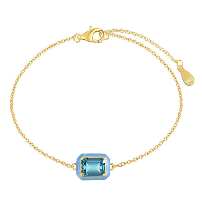 [CharmAmor]2.0 Carat Sparkling Colorful Emerald Cut Daily Bracelet