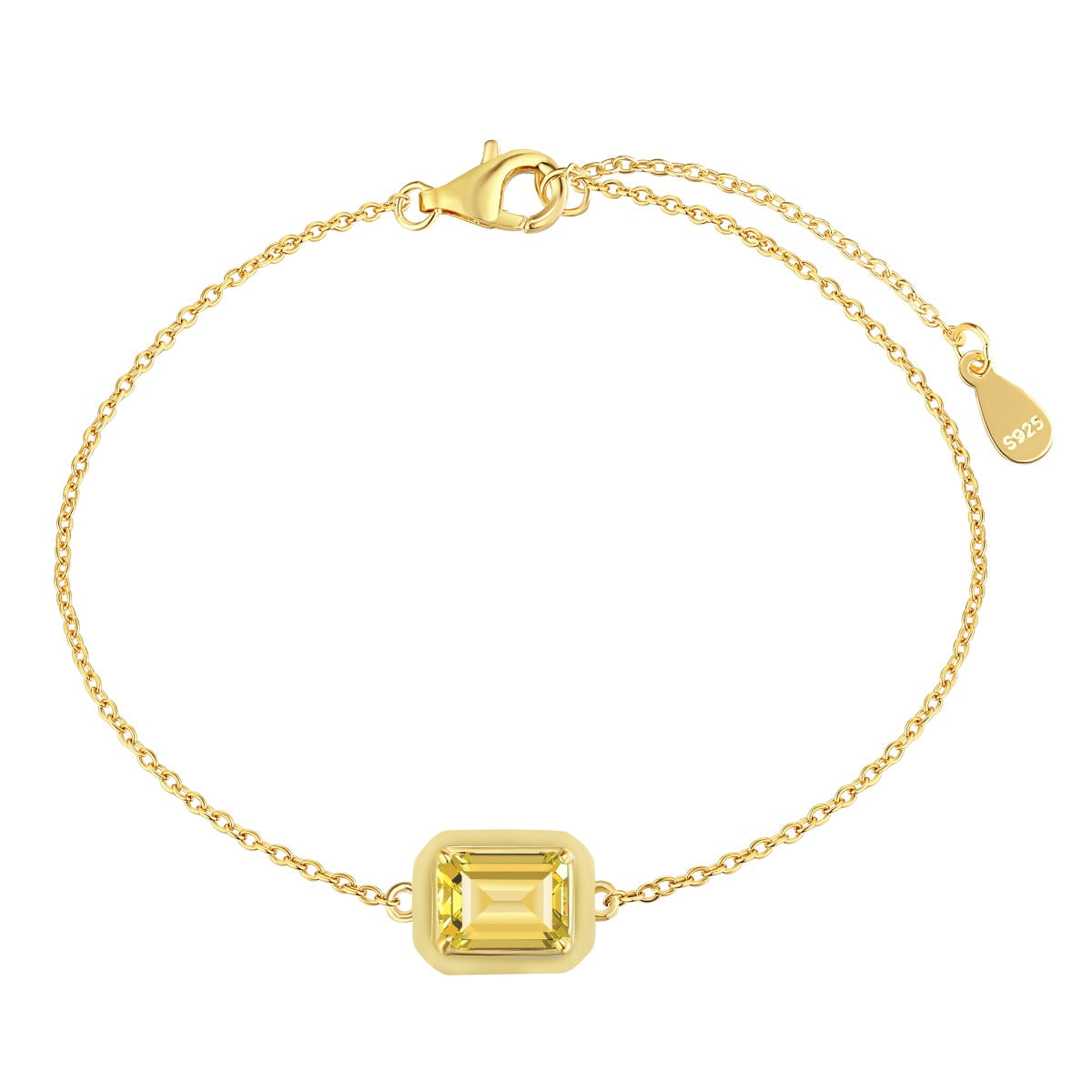 [CharmAmor]2.0 Carat Sparkling Colorful Emerald Cut Daily Bracelet