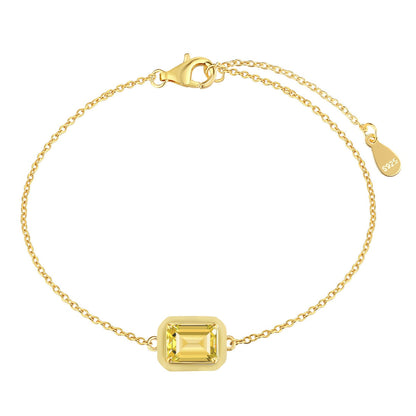 [CharmAmor]2.0 Carat Sparkling Colorful Emerald Cut Daily Bracelet