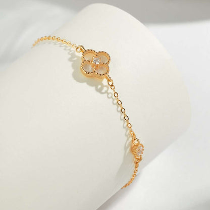 [CharmAmor]Delicate Four Leaf Clover Bracelet