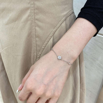 [CharmAmor]Dazzling Round Cut Shape Bracelet